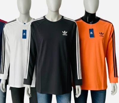 CAMISETA HOMBRE ADIDAS ORIGINALS MANGA LARGA TRES RAYAS L, XL NUEVA