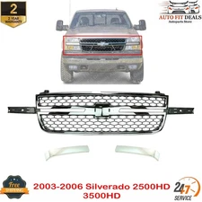 Grille Assembly Chrome with Moldings Trim For 2003-2006 Silverado 2500HD 3500HD