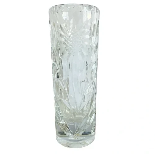 Vintage Waterford Crystal Cut Glass With Etched Sunflower Vase