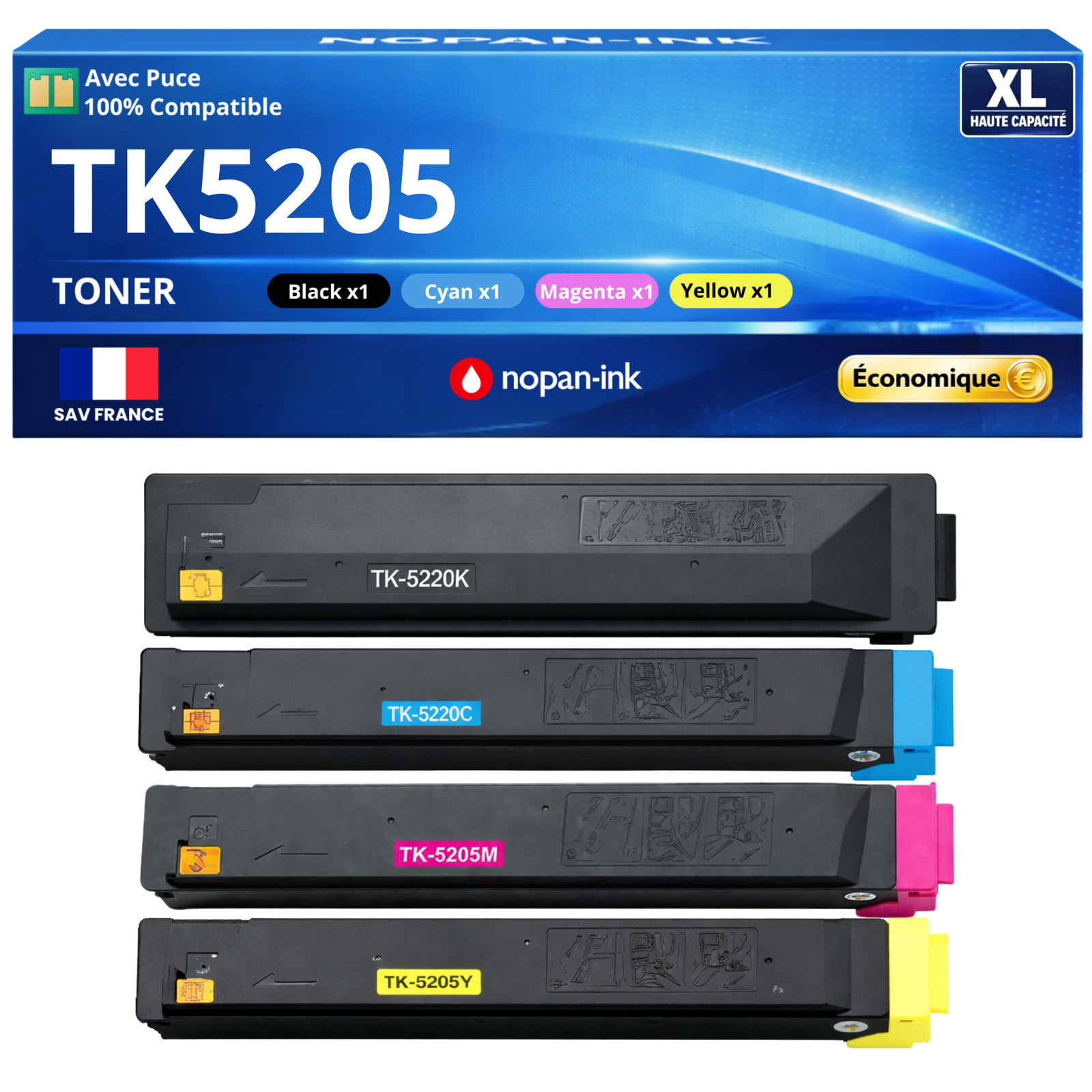 Pack 4 toners compatibles Kyocera 306 356 406 imprimante laser couleur