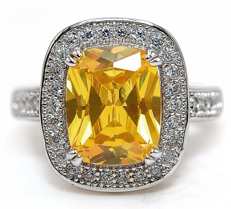 Heat Treated Yellow Topaz 925 Sterling Silver Ring Jewelry Sz 7 NF1-2