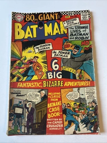 Vintage Dc Comic 80pg Giant Batman Aug No.182 6 Big Adventures