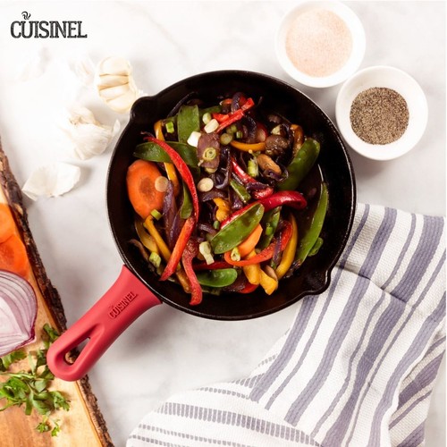 Cuisinel Cast Iron Skillet Set W/ Silicon handles 3 Pack (10” and 12") - Picture 11 of 12