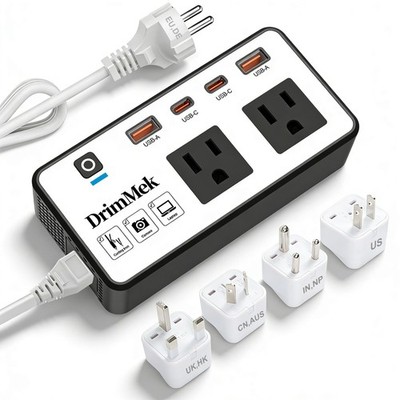 200W Voltage Converter US to Europe, 220V to 110V Power Adapter for European