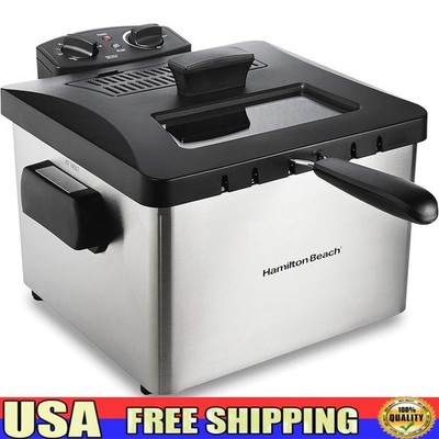 Electric Deep Fryer 19 Cups Professional 1800W Kitchen Cooking Oil Capacity New