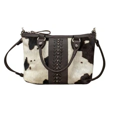American West Womens Cow Town 10in CC Pony Hair-On Leather Handbag Bag OS