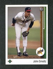 John Smoltz Braves Star Rookie MLB Baseball Card RC 1989 Upper Deck Rookie #17