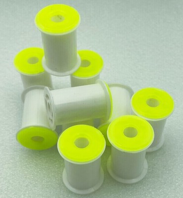 Empty Fly Tying Thread Spools with retainers 10-25pc Clear 1'' Diameter x 1-1/8''