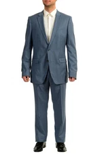 Hugo Boss Men's "Huge6/Genius5" Slim Fit 100% Wool Two Button Suit US 44L IT 54L