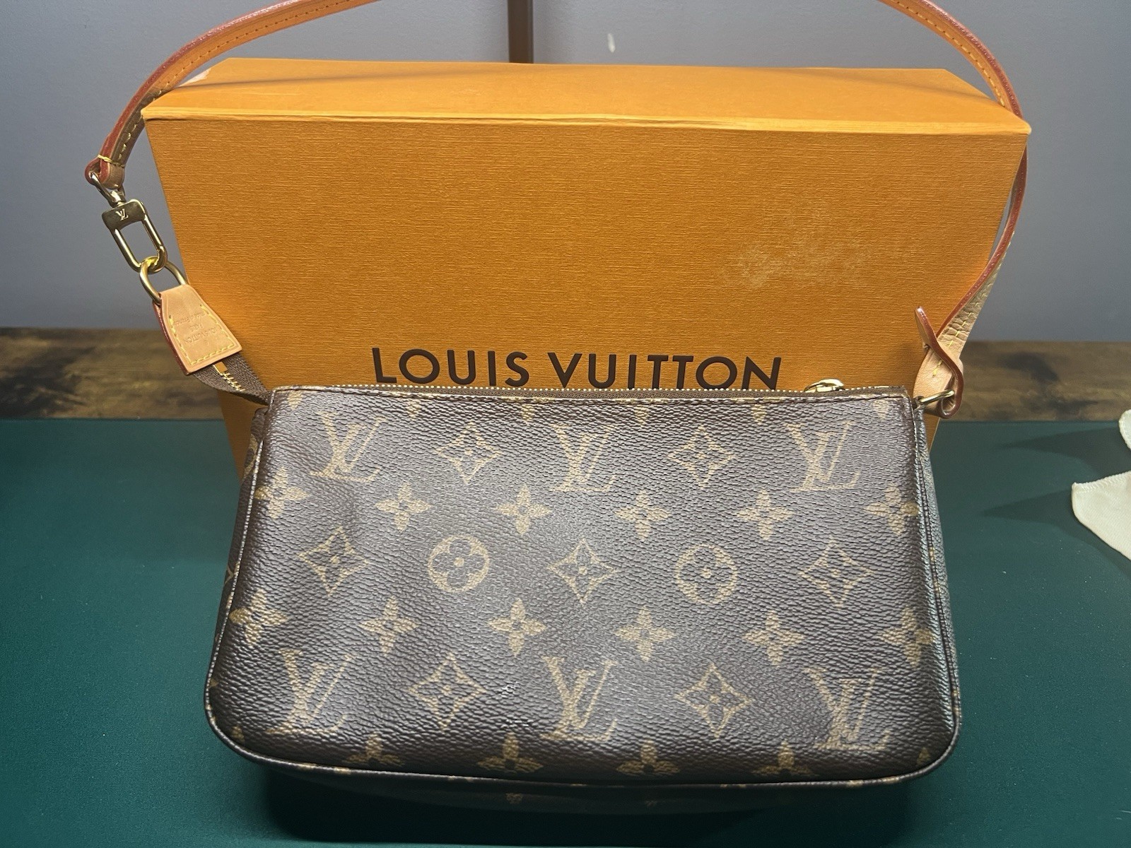 Authentic LOUIS VUITTON Monogram Pochette Accessoires + Dust Bag, Box & Receipt image 2