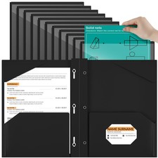 18 Pcs Plastic Folder with Clear Front Pocket and 3 Prong Plastic Folders wit...