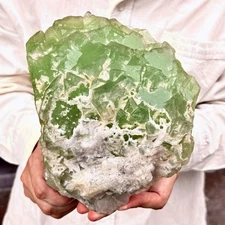 7.87LB Natural green cubic fluorite quartz crystal mineral specimen