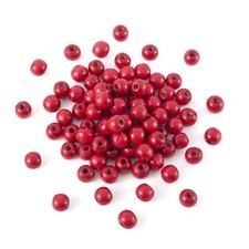 Craftdady 100Pcs Round Wood Beads 12mm Red Wooden Ball Spacer Beads for Home ...