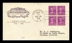US COVER ZACHARY TAYLOR PRESIDENTIAL SERIES FDC SCOTT 817 BLOCK OF 4 HF CACHET