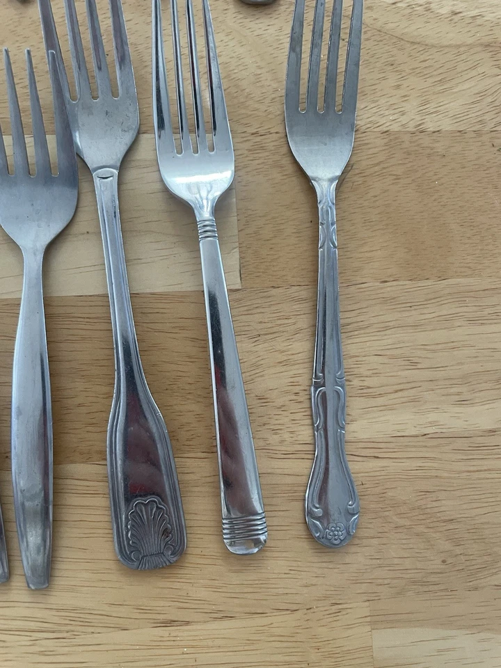 Lote misto de talheres de aço inoxidável 17 peças garfos colheres Walco Japão Coreia Vintage - Imagem 4 de 4