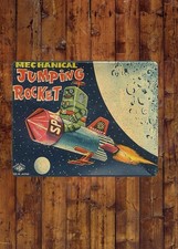 Mechanical Jumping Rocket 8x10 Metal Sign Wall Art Garage Door Bar Poster Game