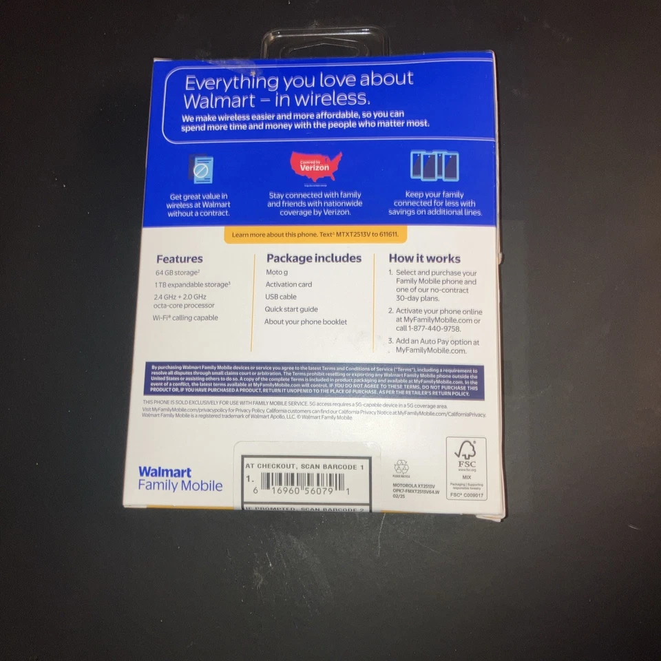 Motorola Moto g 2025, 5G, 64GB, Blue (Family Mobile/TracFone) Prepaid - New - Image 3 of 3