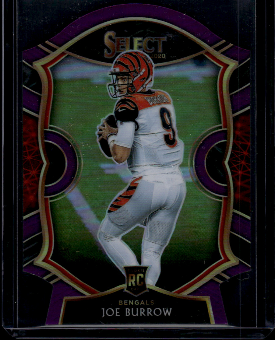 2020 Panini Select Joe Burrow #46 Concourse Rookie Die-Cut Purple Prizm