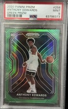 2020-21 Panini Prizm Anthony Edwards #258 Green Prizm (RC) Rookie PSA 9