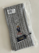 Polo Ralph Lauren Men's Cable Knit Bear Scarf Andover Heather