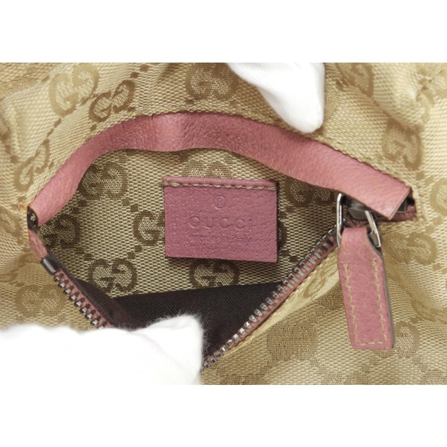 Gucci GG Supreme Cotton Brown Pink Leather Waist Bag for Women