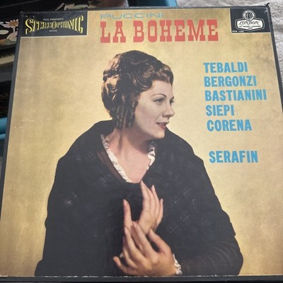 PUCCINI ''La Boheme - Tebaldi, Bergonzi, Serafin''  2 LP Box Set   London OSA-1208