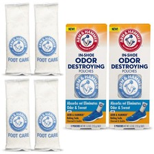 Arm  Hammer In-Shoe Odor Destroying Pouches, Shoe 2 Count Pack of 2 , White