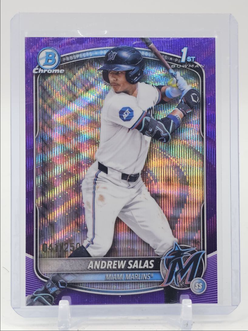 ANDREW SALAS 2025 BOWMAN CHROME 1ST PURPLE WAVE MARLINS B /250 Q4920