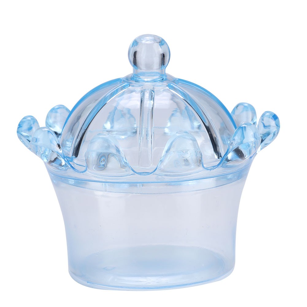 12Pcs Gift Bags Transparent Crown Plastic Candy Box For Party Gift Chocolate