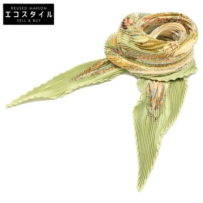 Hermes Amazonia Silk Pleated Carre Scarf Green used