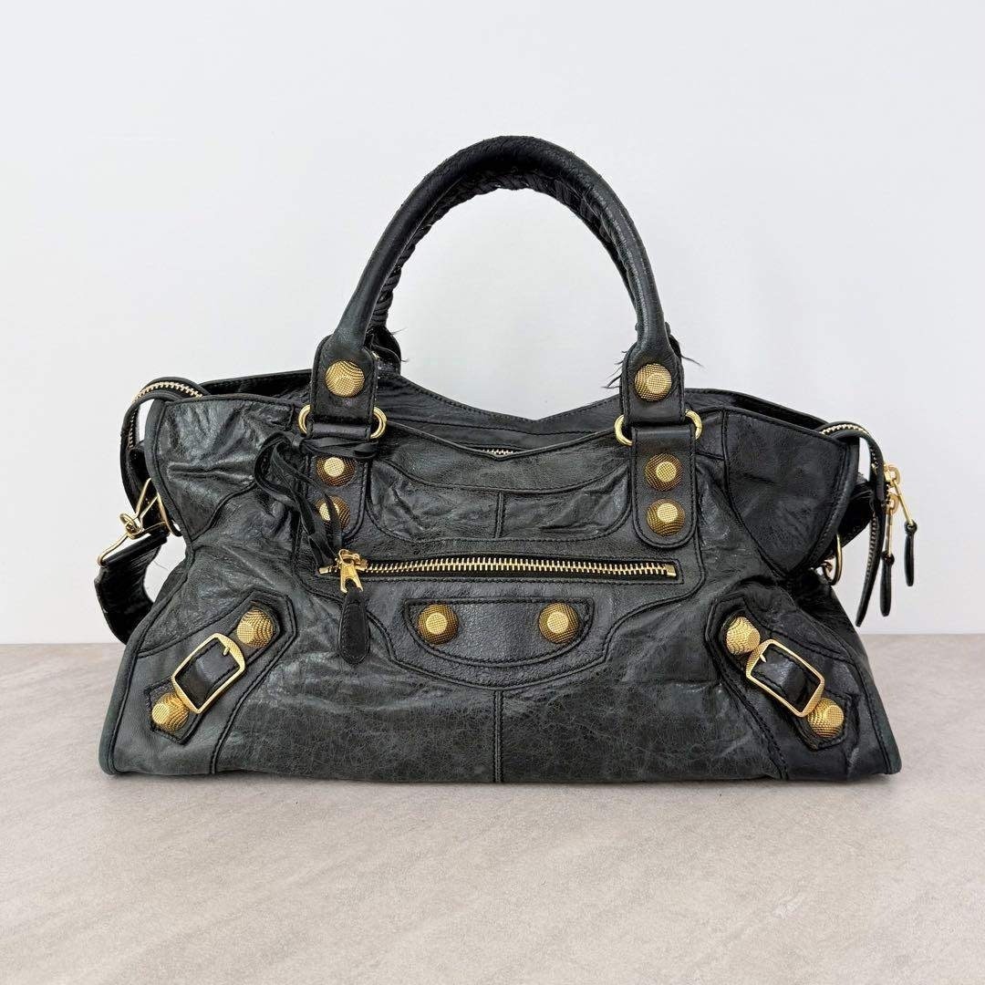 Balenciaga The Giant Part Time 2Way Shoulder Bag Black 42cm 22cm Rare Japan image 2
