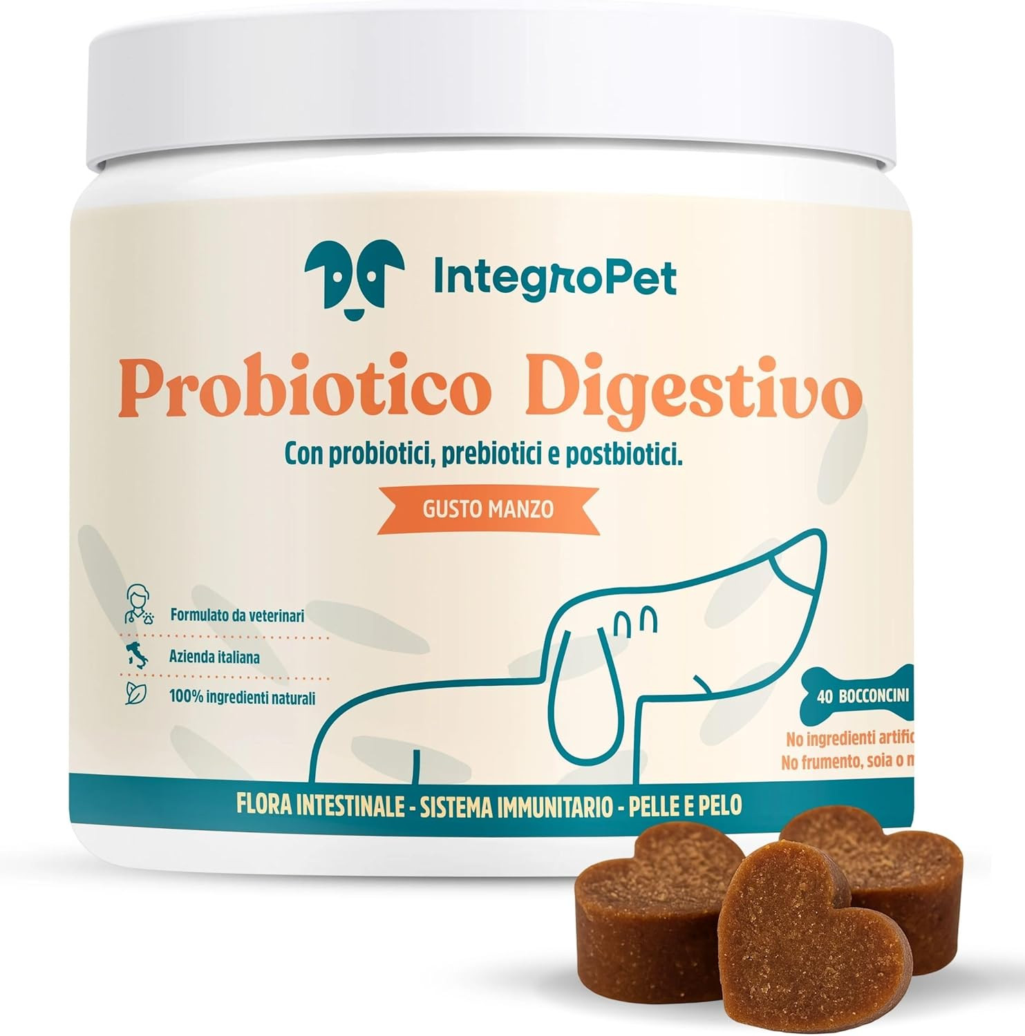 Probiotico Naturale Cani al Manzo: Salute Intestinale Senza Chimica