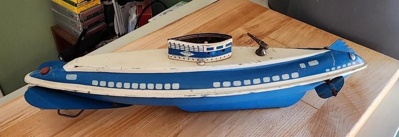 1940's-1950s Wolverine  Windup Toy Submarine   FREE SHIPPING     FREE SHIPPING  