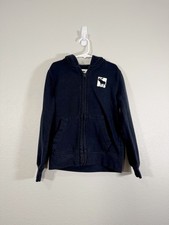 Abercrombie Kids Zip Up Hoodie Sweatshirt Navy with Moose Logo Kids Size 7/8
