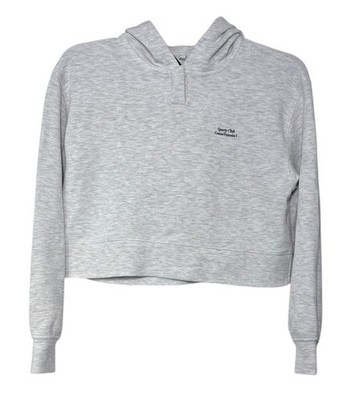Zara Girls Cropped Sporty Club Hoodie Size 11-12 (Youth Large) Gray Athleisure