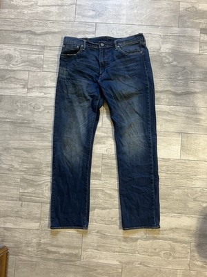 Levis 504 Regular Fit Dark Wash Denim Jeans Mens 36x34 Red Tab Straight Leg