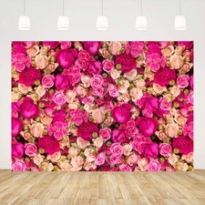 1 PC 10x7ft Pink Red Rose Flowers Photography Backdrop Valentine's Day Photo