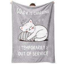 Funny Wife Throw Blanket Soft Warm Cozy Bedding Sofa Decor Present Gift
