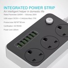 Extension Lead with 6 USB Cable Electric Plug Socket UK Mains Power 3 Gang Way~