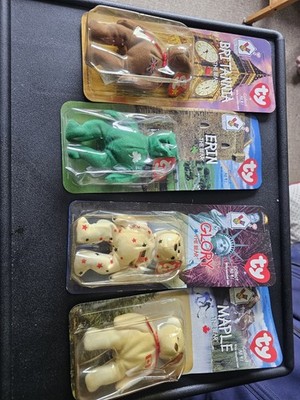 Ty Teenie Beanies Set of 4 Bears Britannia Erin Glory Maple 1999