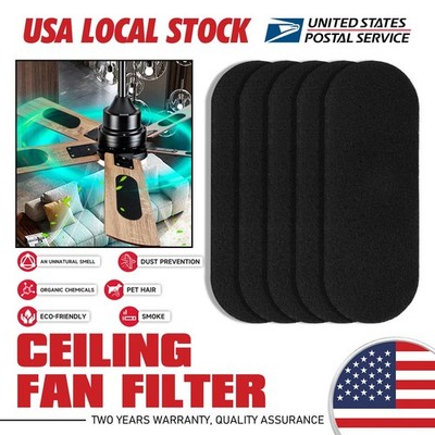 Ceiling Fan Filters for Blades, 5pcs Set Air Filters with Activated Charcoal