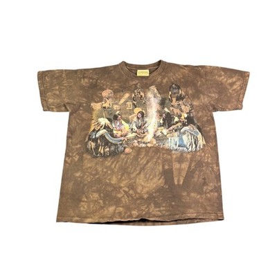 The Mountain Native American Council Fire Tie Dye Graphic T-Shirt Brown Mens L