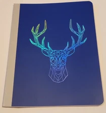 Pen + Gear Poly Cover Composition NoteBook 80 Sheets College Ruled Navy moose 