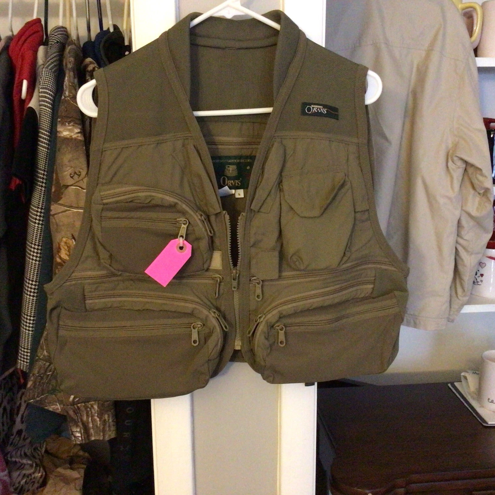 Men’s Orvis Olive Green Fly Fishing Jacket Size S NICE Rare
Opens in a new window or tab