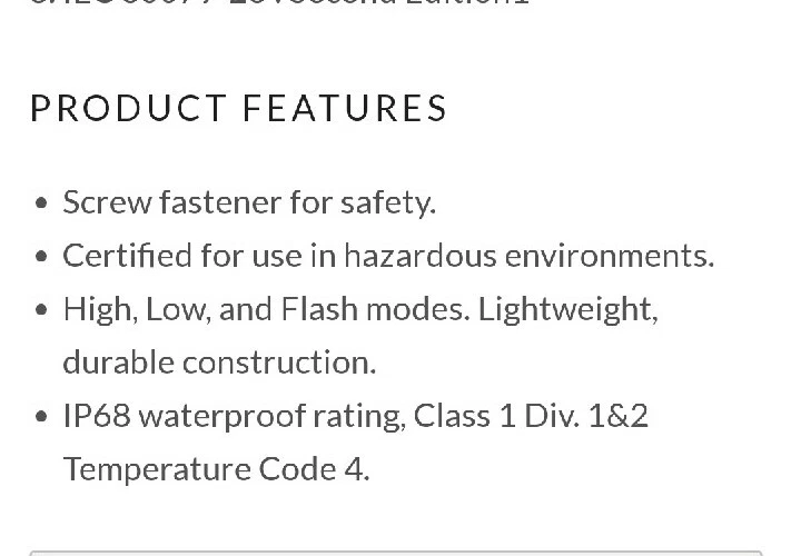 Dorcy 41-0091 Pro Series 157 lúmenes. Certificado para uso en entornos peligrosos Foto 3 de 3