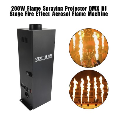 200W Flame Spraying Projector DMX DJ Stage Fire Effect Aerosol Flame Machine,