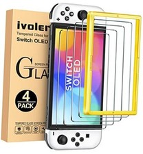  4 Pack  Tempered Glass Screen Protector Designed for Nintendo Switch OLED