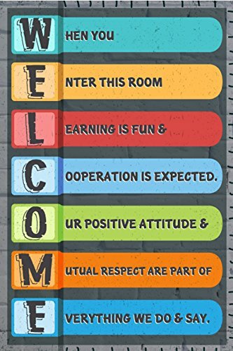 JSC142 Welcome Classroom Poster | 18-Inches By 12-Inches | 100lb