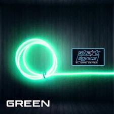 Neon LED Light Glow EL Wire + Control String Strip Rope Tube 5.0mm Thick - GREEN