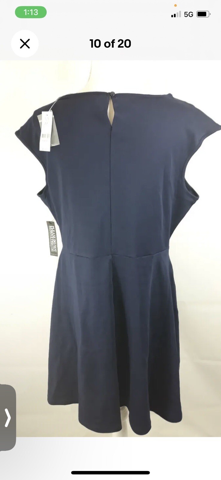 New York & CO Women's Sleeveless Fit and Flare Cotton Grand Navy Blue